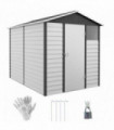 Outsunny 9'x6' Galvanised Metal Garden Shed Tool Storage Shed for Patio Grey