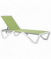 Outsunny Chaise Patio Lounge with 5-Level Adjustable Back Green