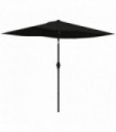 Outsunny 2 x 3(m) Garden Parasol Rectangular Market Umbrella w/ Crank Black