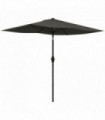 Outsunny 2 x 3(m) Garden Parasol Rectangular Market Umbrella w/ Crank Dark Grey