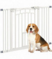 PawHut Pressure Fit Safety Gate, Dog Gate w/ Small Cat Door, 74-100cm Openings