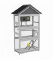 PawHut Bird Cage w/ Stands for Finches, Parakeets, Small Birds - Grey