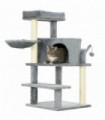 PawHut Cat Tree Tower Climbing  Activity Centre with Sisal Scratching Post Grey