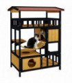 PawHut Outdoor Cat House w/ Suspension Bridge, Houses, Balcony