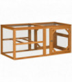 PawHut Wooden Chicken Coop w/ Perches, Doors, for 2-4 Chickens