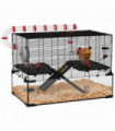 PawHut Hamster Cage w/ Tunnels, Tubes, Ramps, Platforms, Hut, 78.5 x 48.5 x 57cm