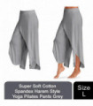 Super Soft Cotton Spandex Harem Style Yoga Pilates Pants, Choose Your Type[Grey - L]