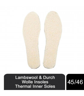 Lambswool & Durch Wolle Insoles Thermal Inner Soles, Size 45/46