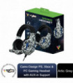 Vybe Headset Camo Design for PS, Xbox & PC Gaming with AUX-in Support,Artic Grey