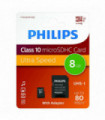 Philips Micro SDHC Class 10 Ultra Speed Memory Card with Adapter, 8 GB