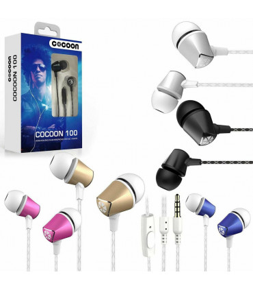 Cocoon 100 Series Noise-Isolating Tangle Free In-Ear Headphone for Smartphone - Cobalt Blue
