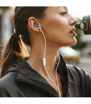 Cocoon 100 Series Noise-Isolating Tangle Free In-Ear Headphone for Smartphone - Cobalt Blue