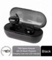 Vybe TWS Sports Earbuds with 3H Playback, Charging Case & LED Indicator - Black