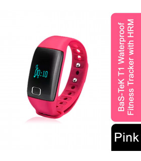 BaS-TeK T1 Waterproof Fitness Tracker with HRM - Pink