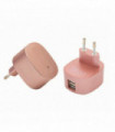 FX Multicoloured Dual USB Mains Charger 2.4 AMP Plug (EU), Rose Gold