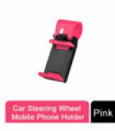 Car Steering Wheel Mobile Phone Holder for All Mobiles Pink