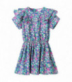 Kids' Dress with Ruffle Sleeves Cobalt Blue 140