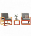 vidaXL 3 Piece Garden Lounge Set Wax Brown Solid Wood Pine