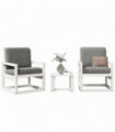 vidaXL 3 Piece Garden Lounge Set White Solid Wood Pine