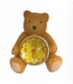 Miniature Clock Teddy Holding Glass Clock IMP425(AL) - CLEARANCE NEEDS RE-BATTERY