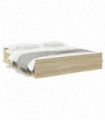 vidaXL Bed Frame with Drawers Sonoma Oak 200x200 cm Engineered Wood