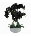 60cm Orchid Artificial Black - White Ceramic Planter