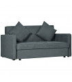 HOMCOM 2 Seater Sofa Bed Convertible Bed Settee with 2 Cushions Storage