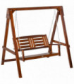 Outsunny Outdoor 2 Seater Garden Swing Chair Wooden Patio Bench with Armrest