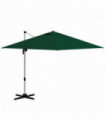 Outsunny 3 x 3(m) Cantilever Roma Parasol Garden Umbrella with Cross Base Green