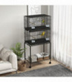 PawHut Two-Tier Bird Cage on Wheels with Stand, for Canaries