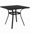 Outsunny Garden Table with Metal Tabletop, Steel Frame for Balcony, Porch, Black