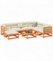 vidaXL 8 Piece Garden Sofa Set Wax Brown Solid Wood Pine