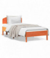 vidaXL Bed Frame with Headboard Wax Brown 100x200 cm Solid Wood Pine