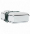 vidaXL Bed Frame with LED Lights White 75x190 cm Small Single Engineered Wood