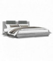 vidaXL Bed Frame with Headboard Grey Sonoma 180x200 cm Super King Engineered Wood