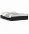 vidaXL Bed Frame Black 120x200 cm Engineered Wood and Metal