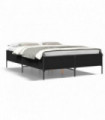 vidaXL Bed Frame Black 140x200 cm Engineered Wood and Metal