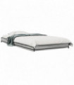 vidaXL Bed Frame Grey Sonoma 100x200 cm Engineered Wood and Metal