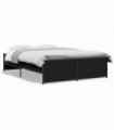 vidaXL Bed Frame Black 120x200 cm Engineered Wood and Metal