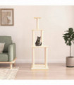 vidaXL Cat Tree with Sisal Scratching Posts Cream 149 cm