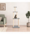 vidaXL Cat Tree with Sisal Scratching Posts Light Grey 149 cm