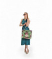 Gemma Green Leaf Pattern Women Large Tote Bag