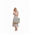 Kate White Round Pattern Women Large Tote Bag