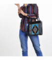 Niamh Blue Aztec Pattern Women Small Tote Bag