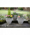 Pack of 3 Floral Sandstone effect Planters