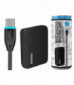 Tech Energi® TE100 PD (Power Delivery) QC 3.0 (Quick Charge) USB-C 10000mAh Power Bank On the Go Bundle - Black