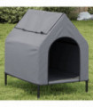 vidaXL Dog House Light Grey Oxford Fabric and Steel