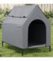 vidaXL Dog House Light Grey Oxford Fabric and Steel