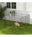 PawHut 8 Panel DIY Dog Pen with Door for Indoor/Outdoor Use, 76cm High