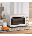 HOMCOM Mini Oven 21L Electric Grill w/ Adjustable Temp Timer 1400W, Cream